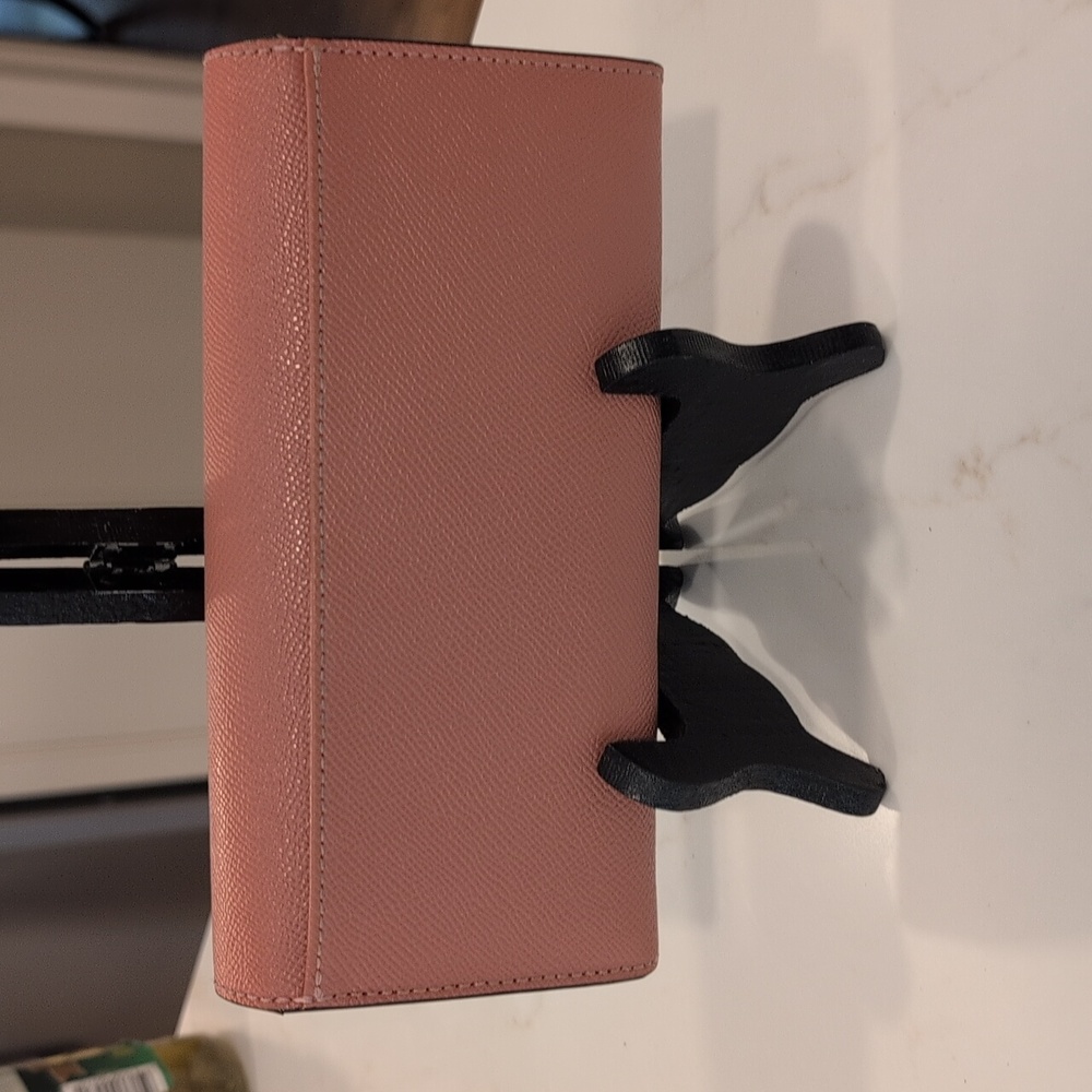 Coach Long Wallet. Salmon Color  Saffiano Leather With Gold Hardware. - Picture 2 of 11
